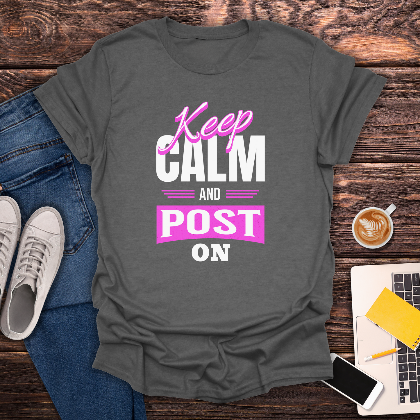 Keep Calm and Post On - T-Shirt