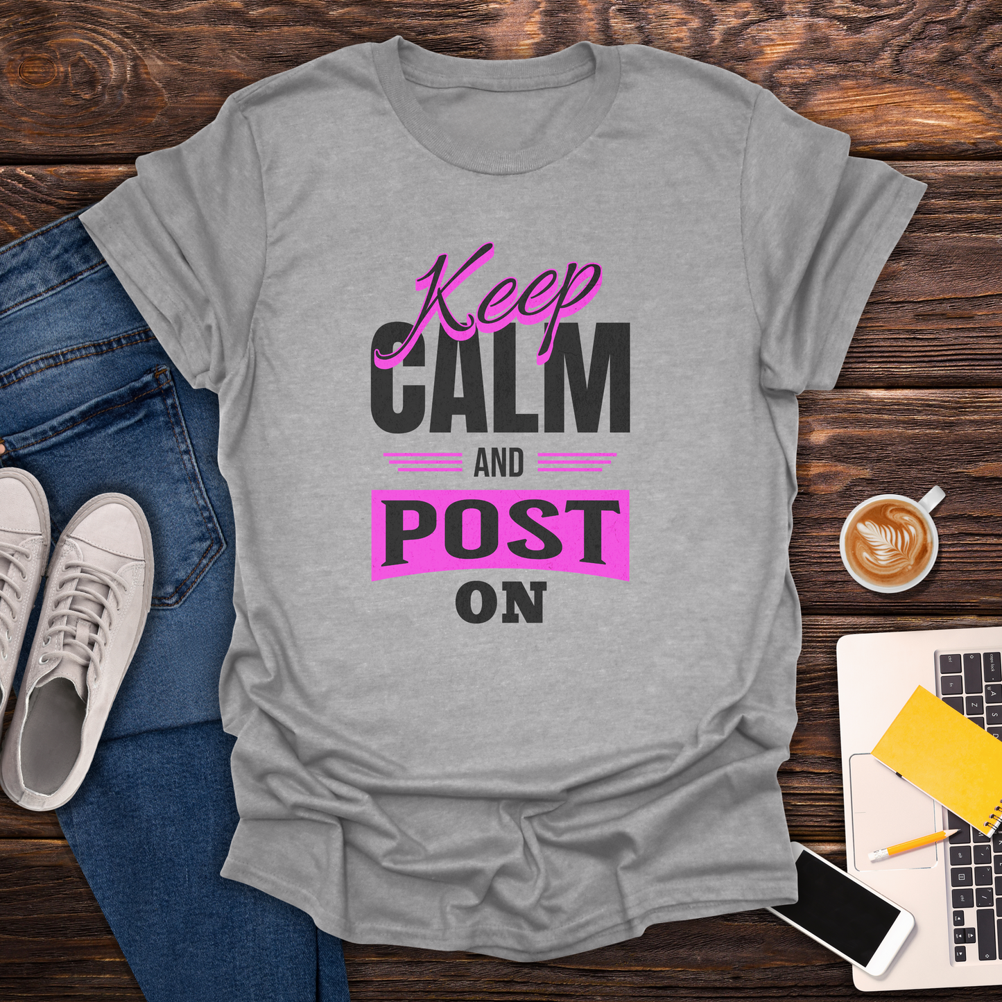 Keep Calm and Post On - T-Shirt