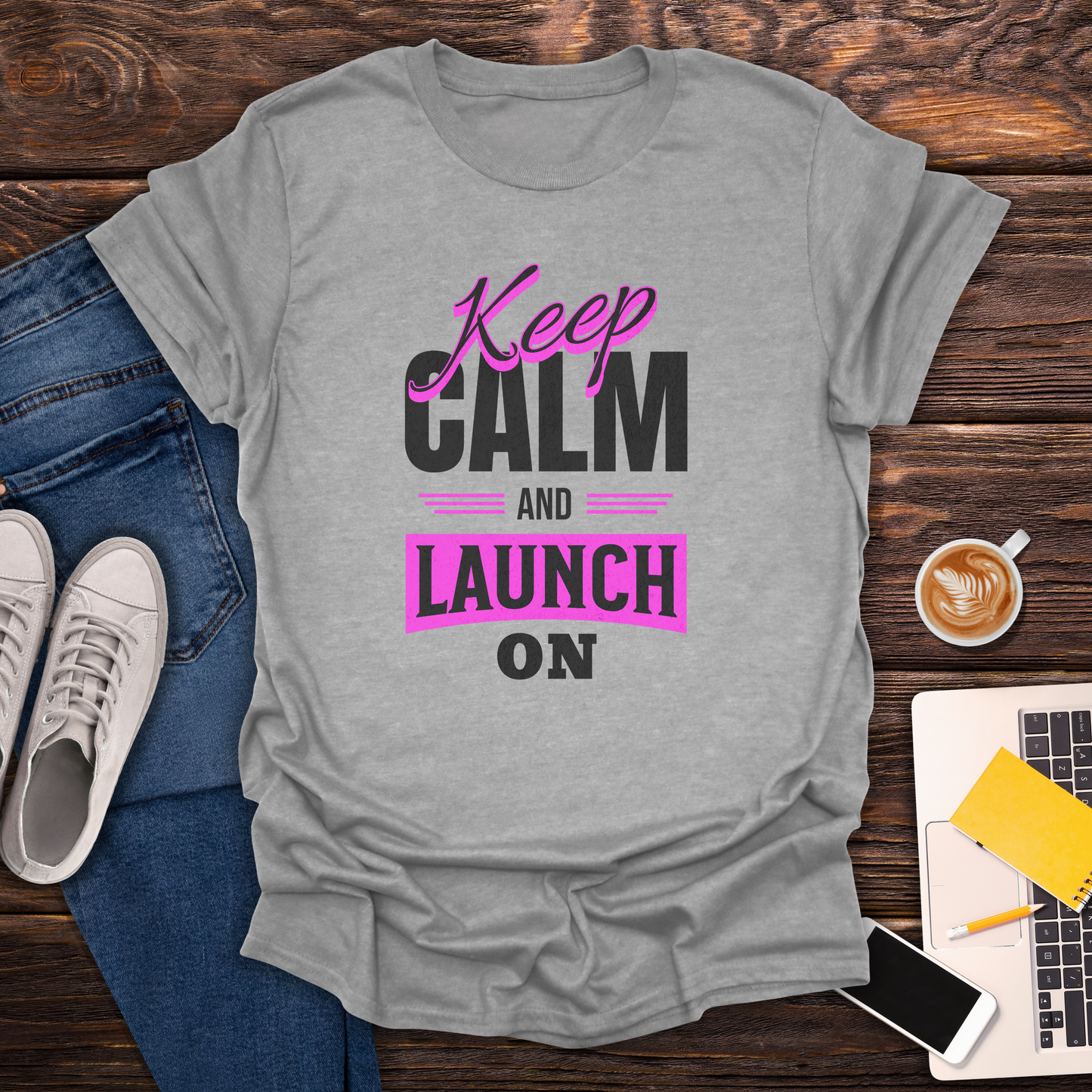 Keep Calm and Launch On - T-Shirt
