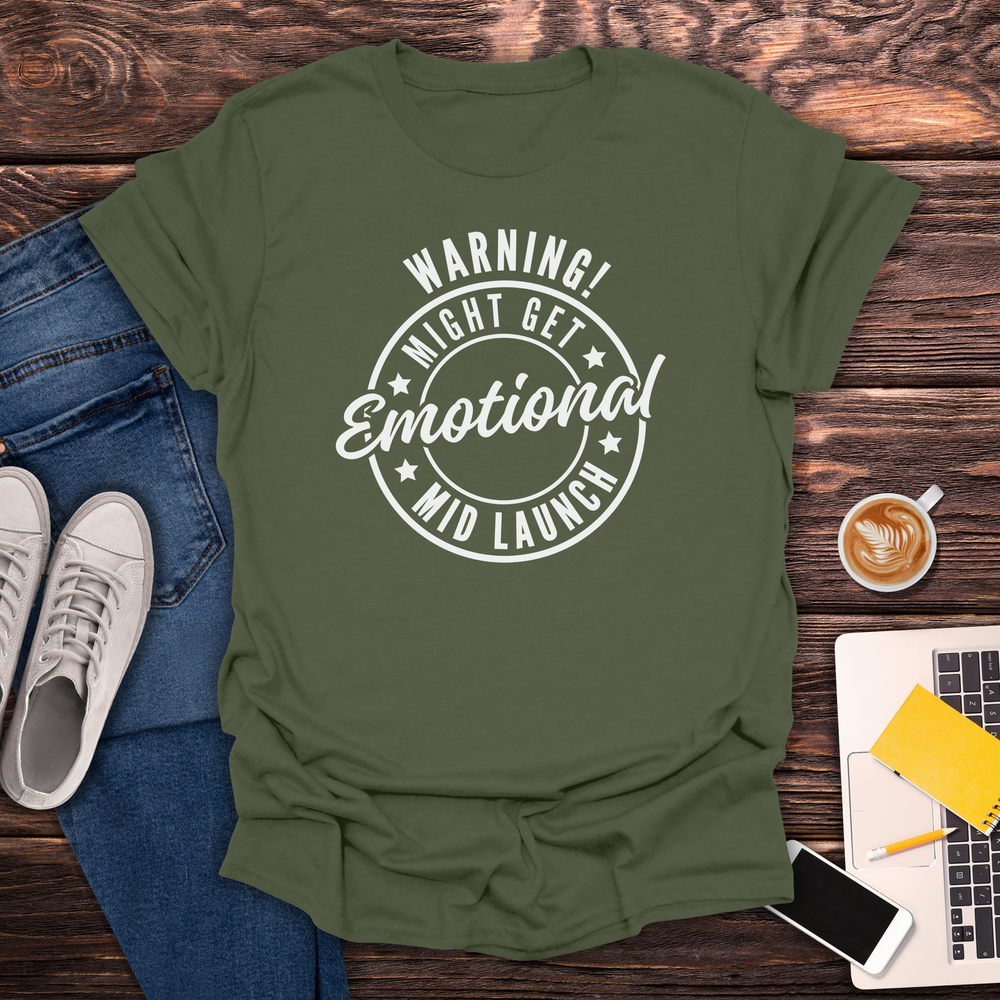 Warning! Might Get Emotional Mid Launch -  T-Shirt