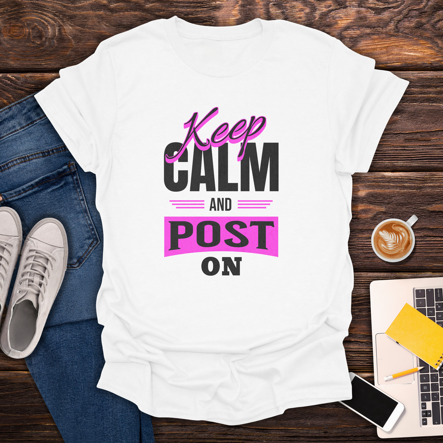 Keep Calm and Post On - T-Shirt