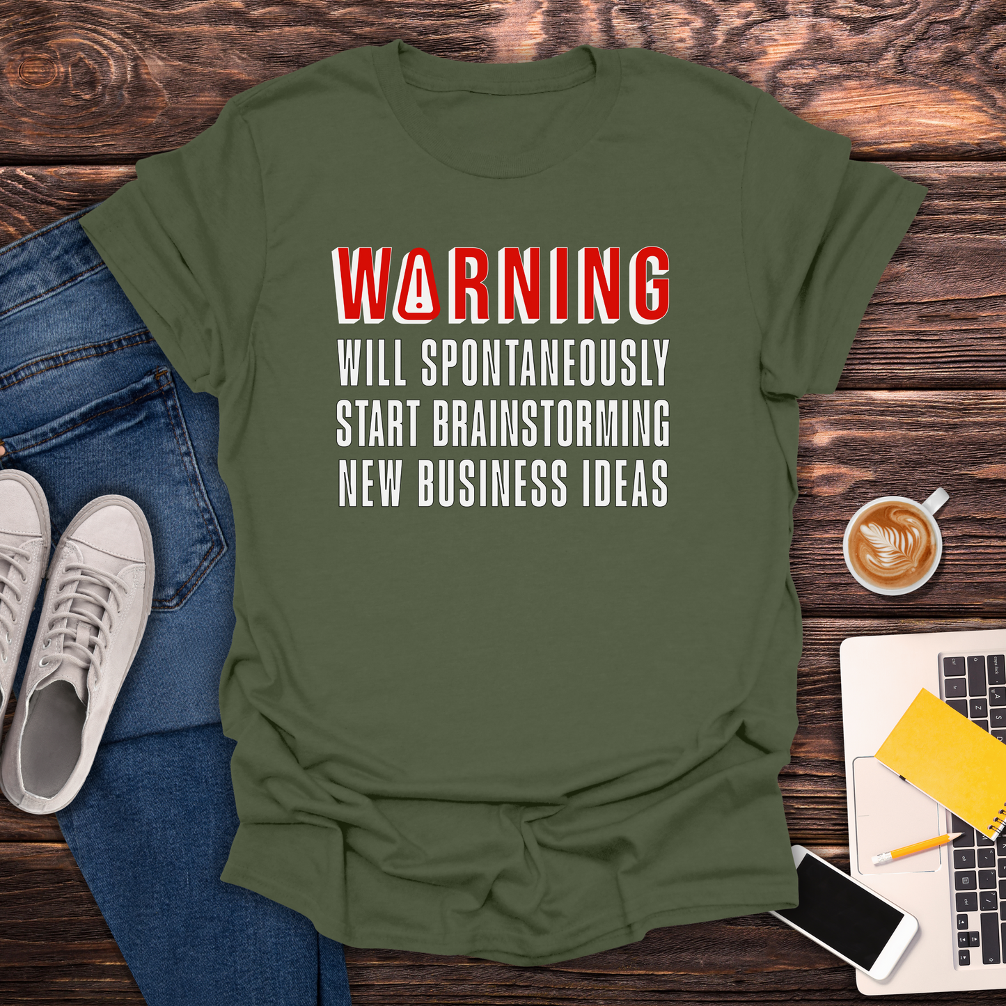 Warning! Brainstorming New Business Ideas - T-Shirt