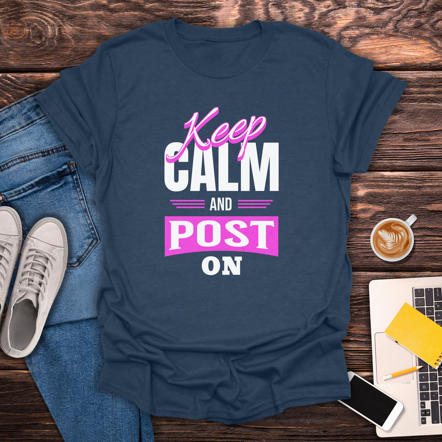 Keep Calm and Post On - T-Shirt