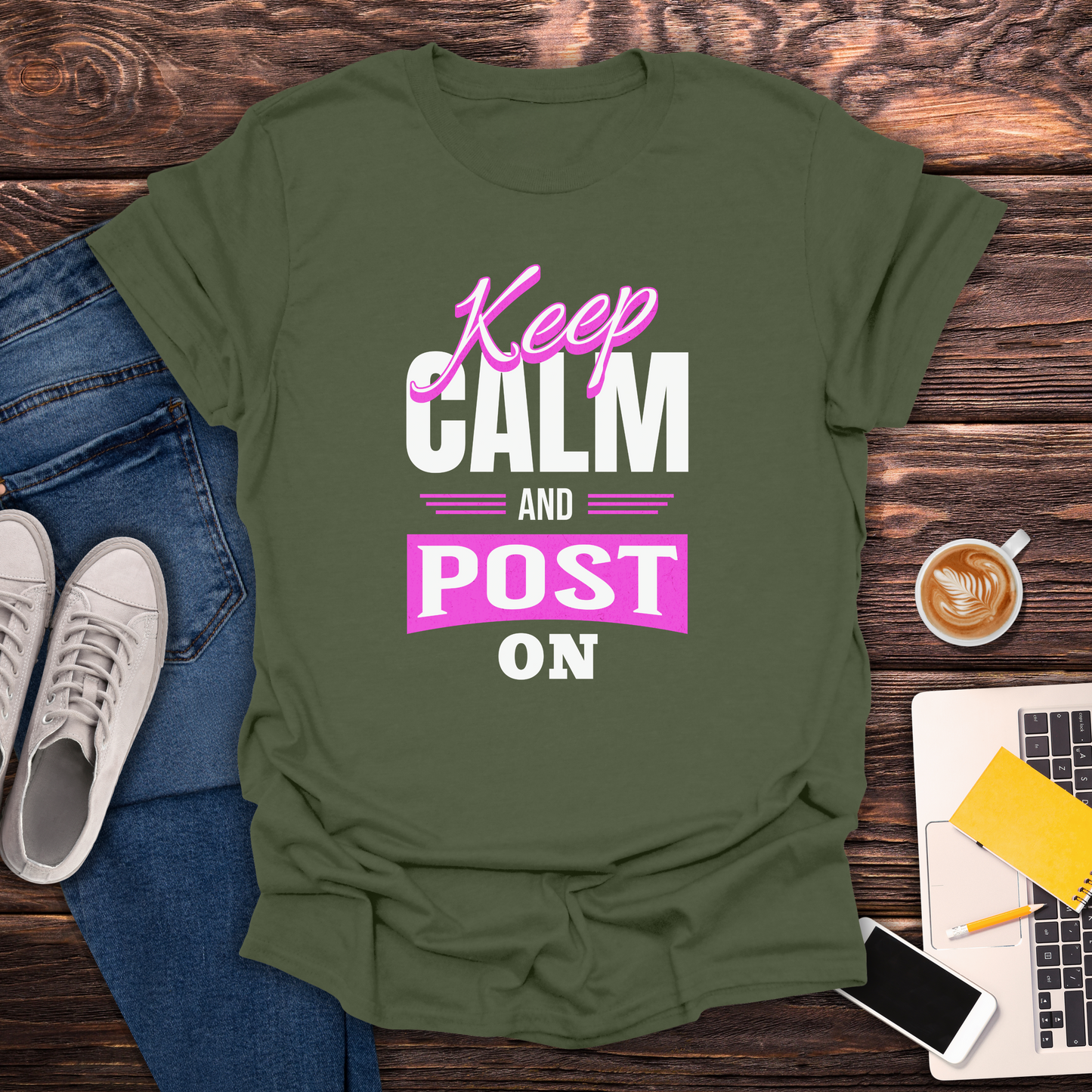 Keep Calm and Post On - T-Shirt