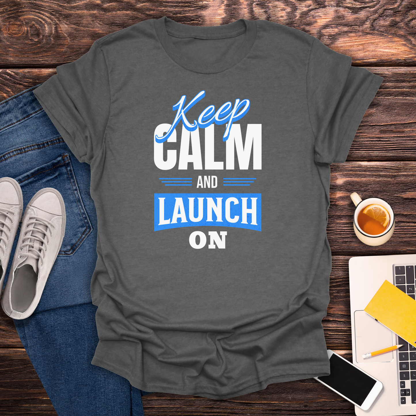 Keep Calm and Launch On - T-Shirt