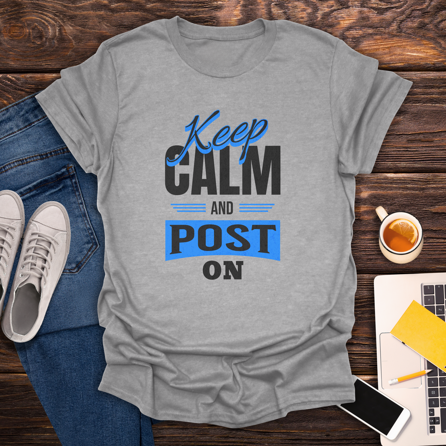Keep Calm and Post On - T-Shirt