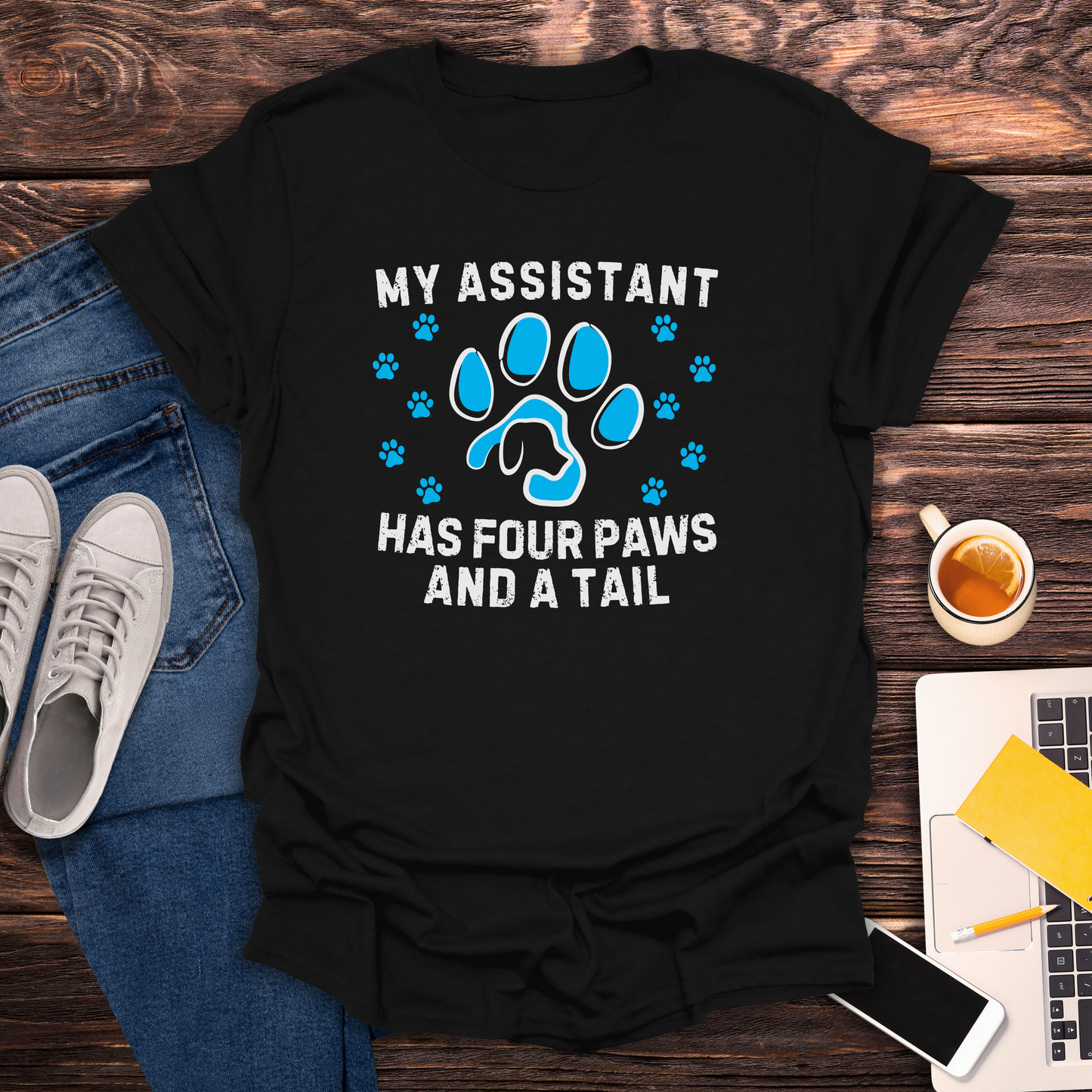 My Assistant Has 4 Paws And A Tail - Unisex T-Shirt