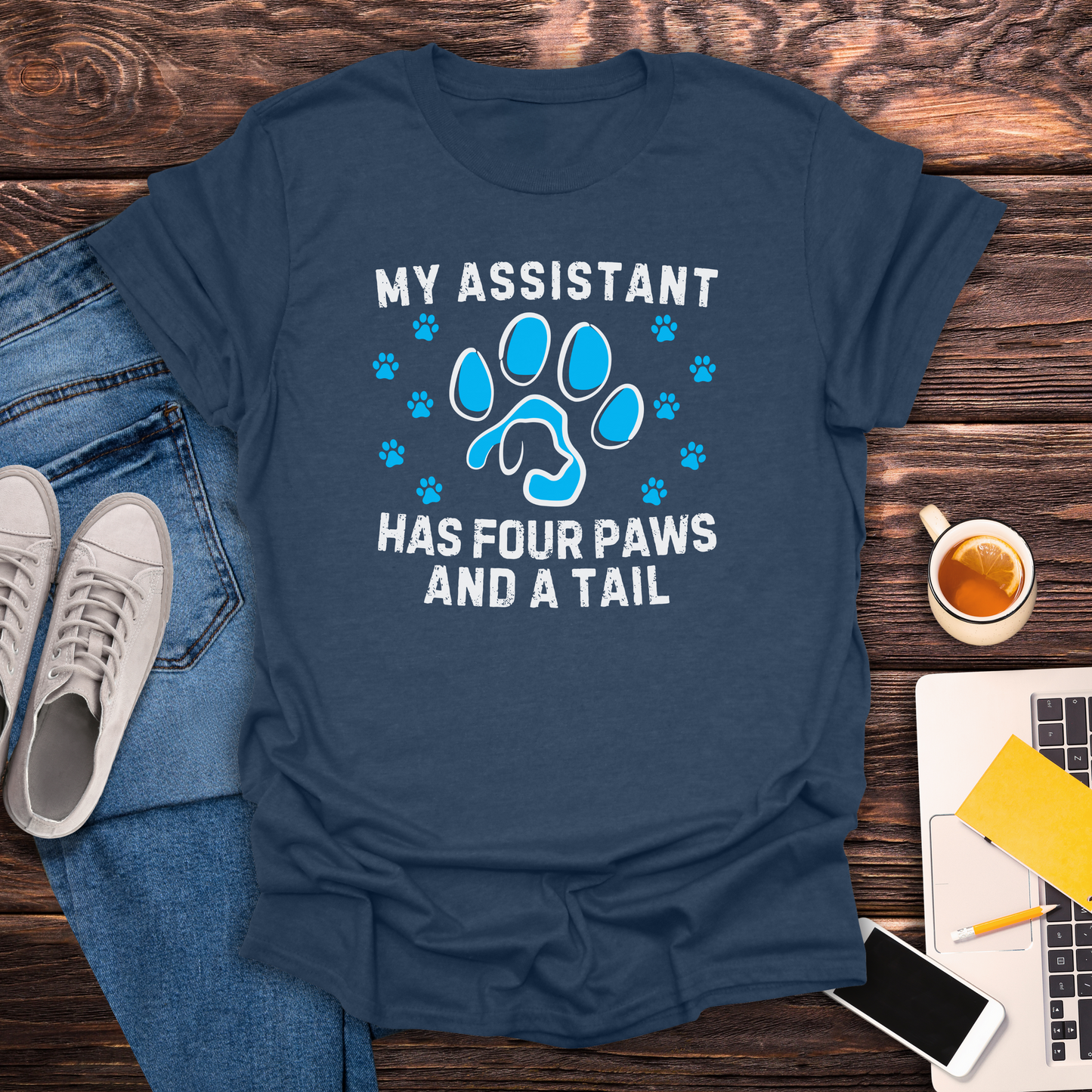 My Assistant Has 4 Paws And A Tail - Unisex T-Shirt