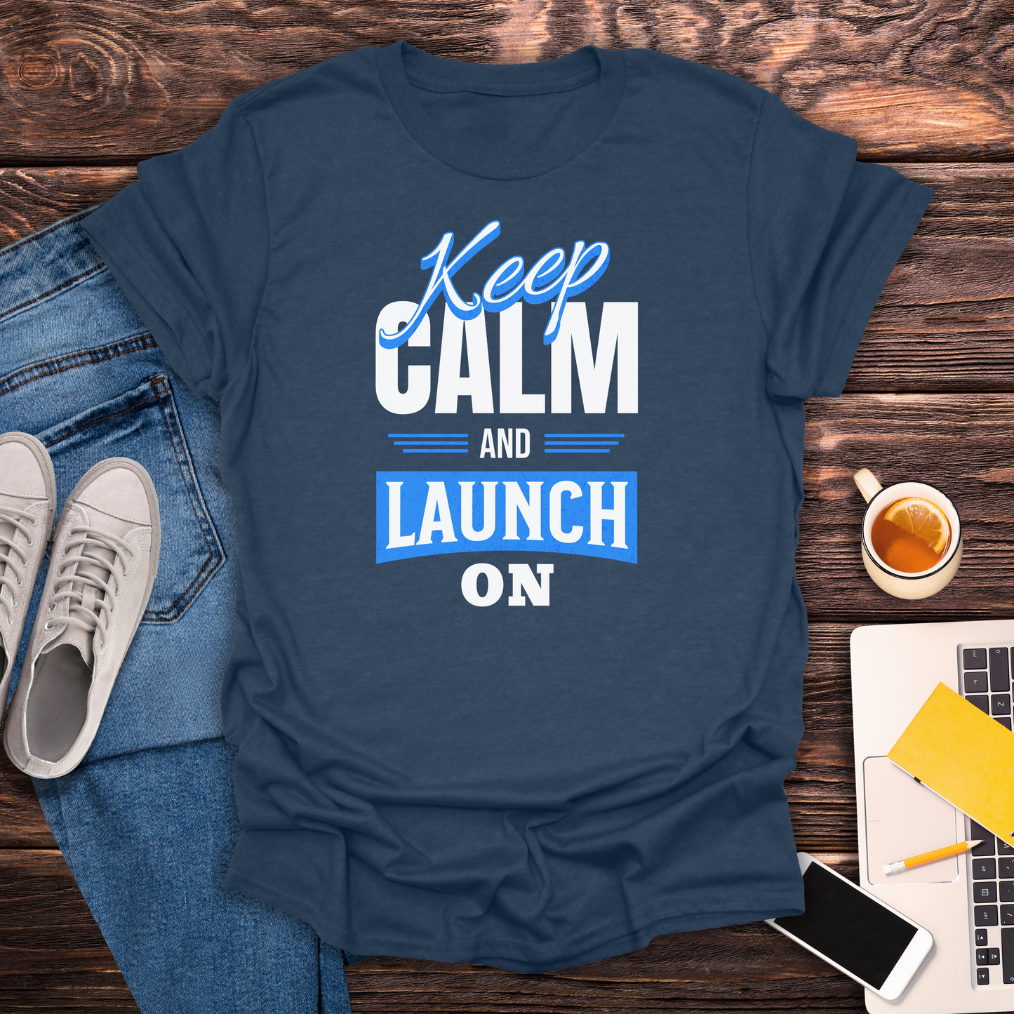 Keep Calm and Launch On - T-Shirt