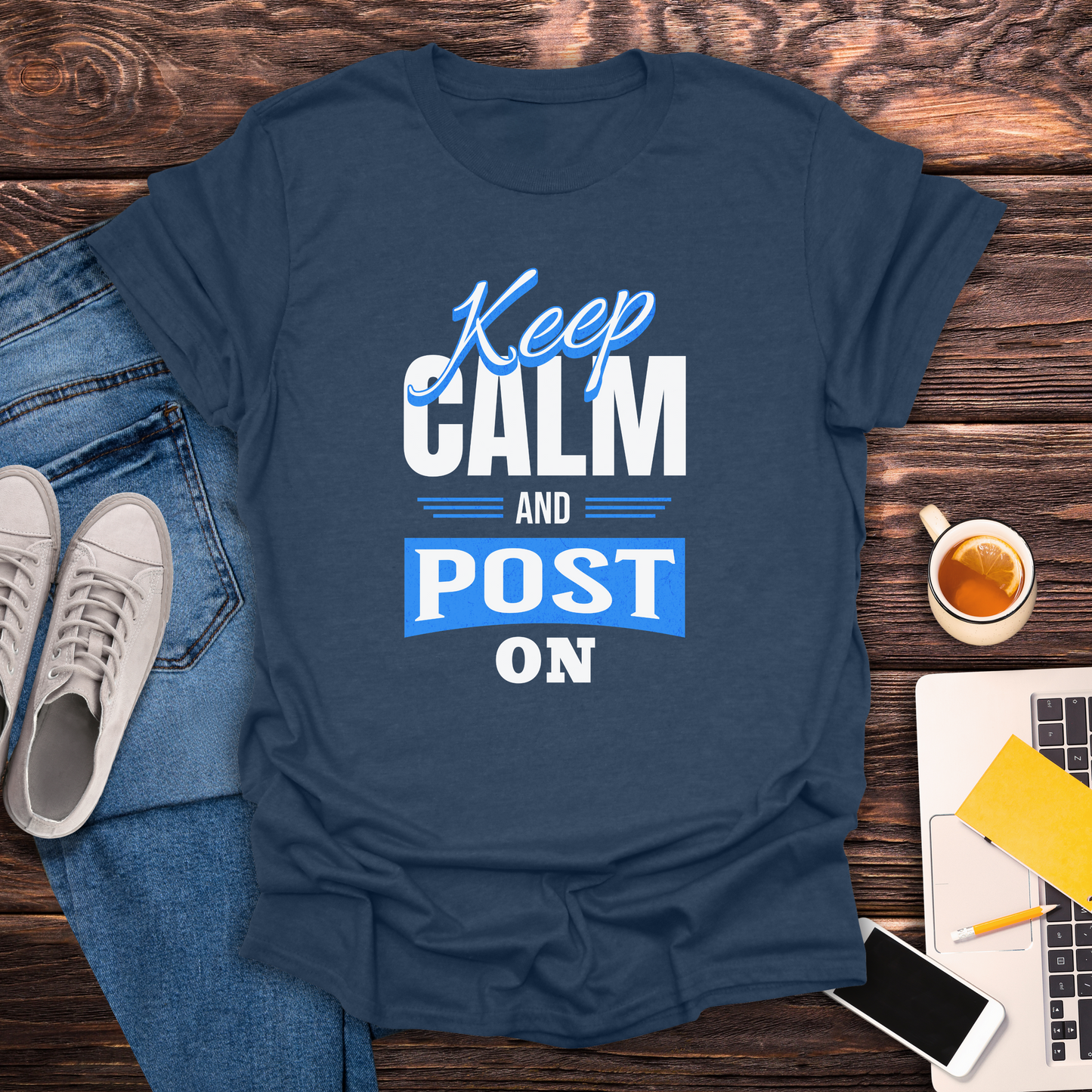 Keep Calm and Post On - T-Shirt