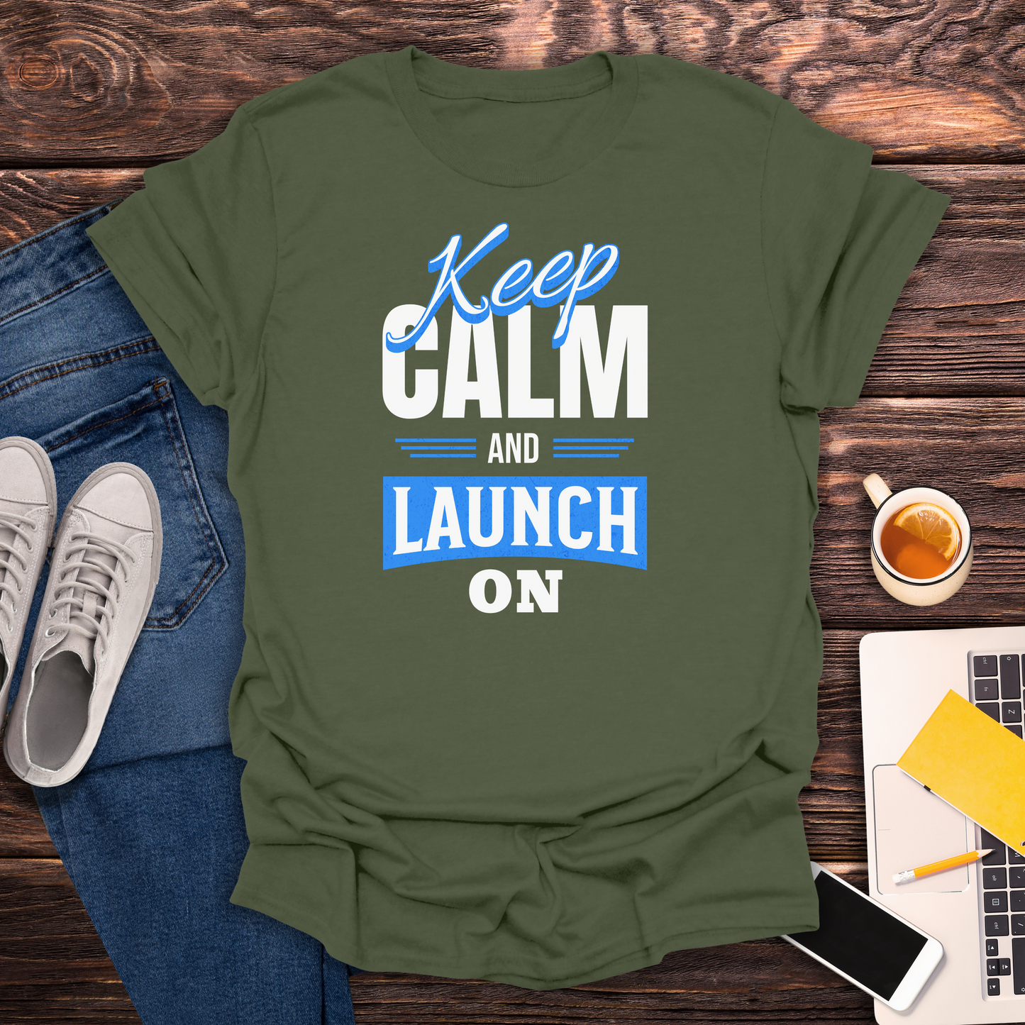 Keep Calm and Launch On - T-Shirt