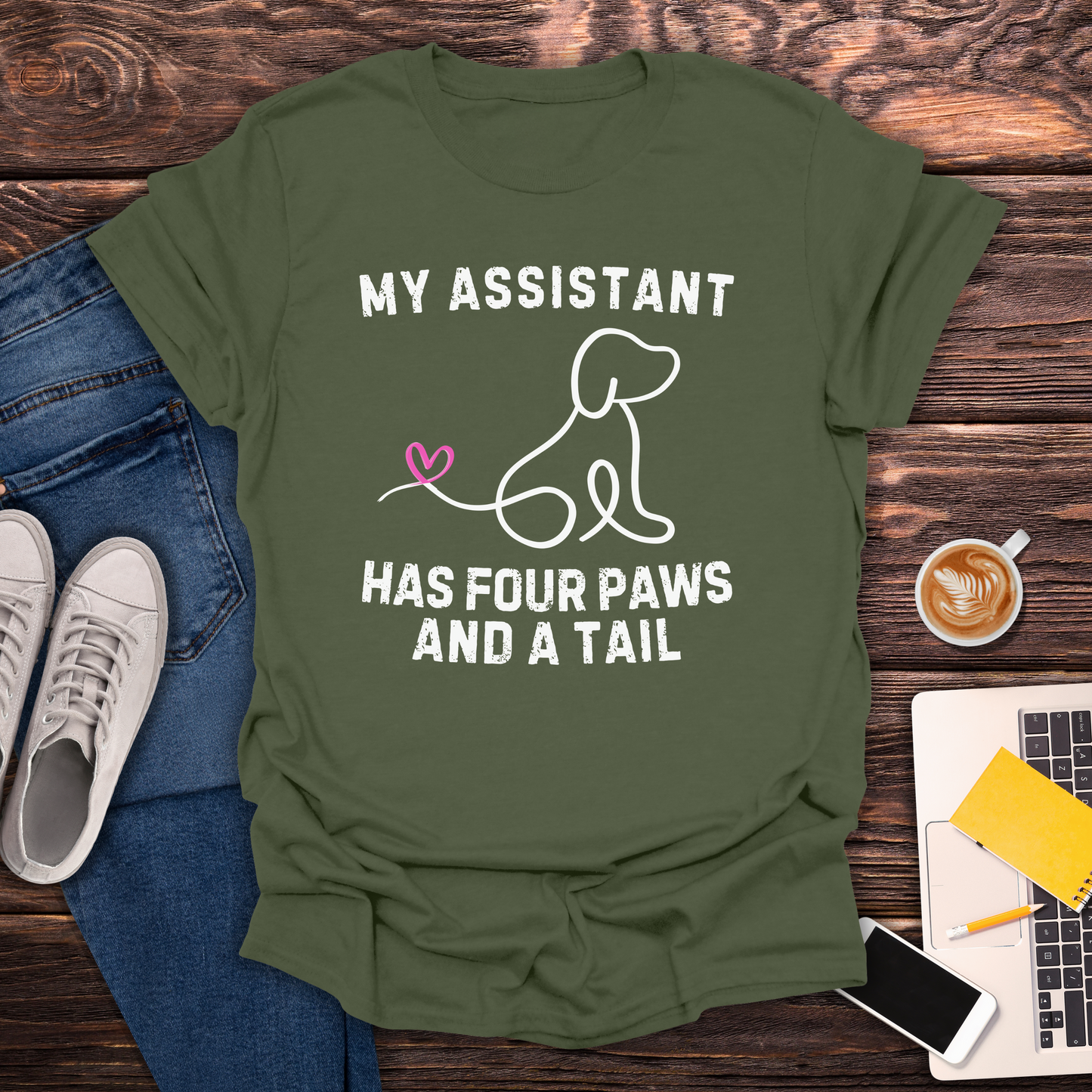 My Assistant Has 4 Paws And A Tail - T-Shirt