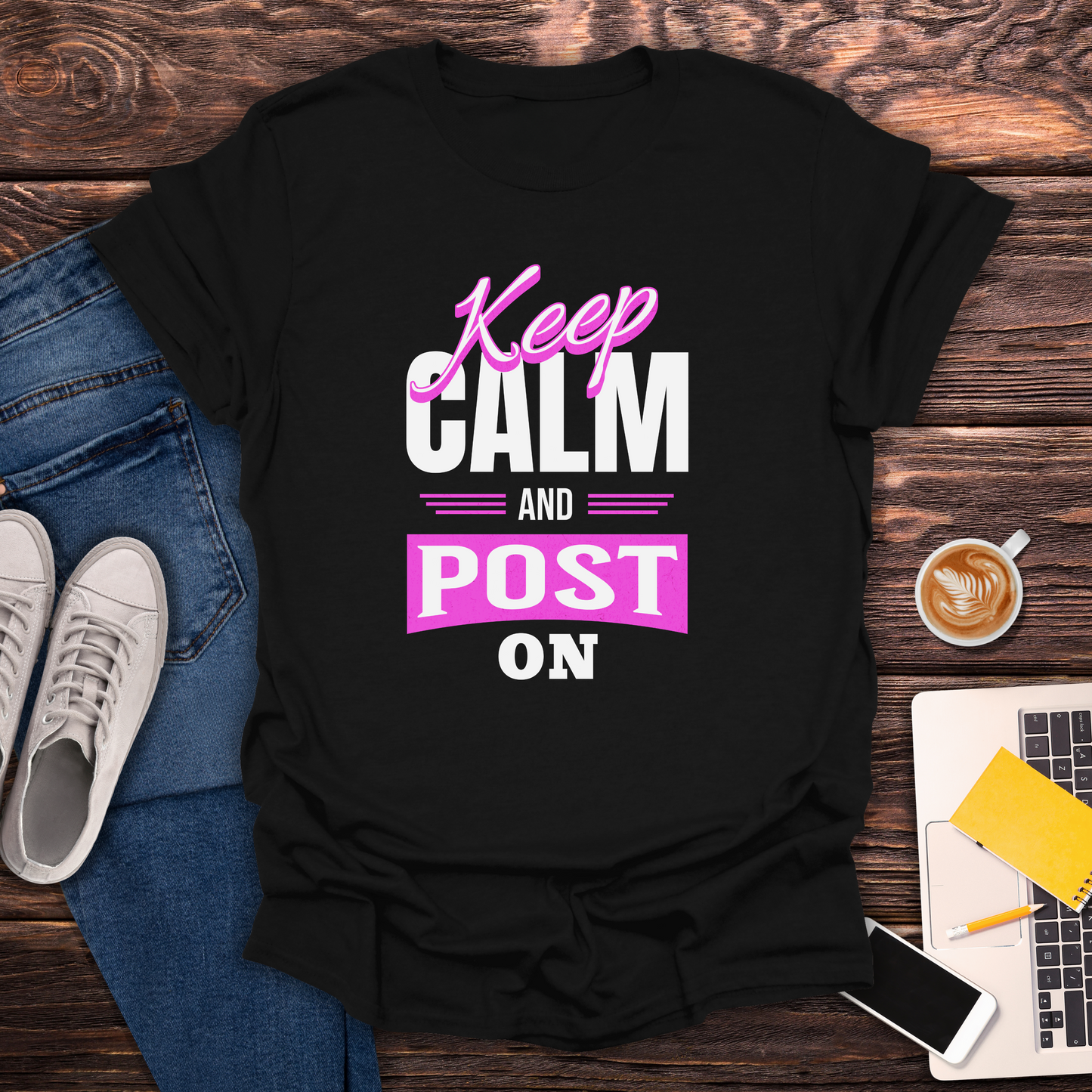 Keep Calm and Post On - T-Shirt
