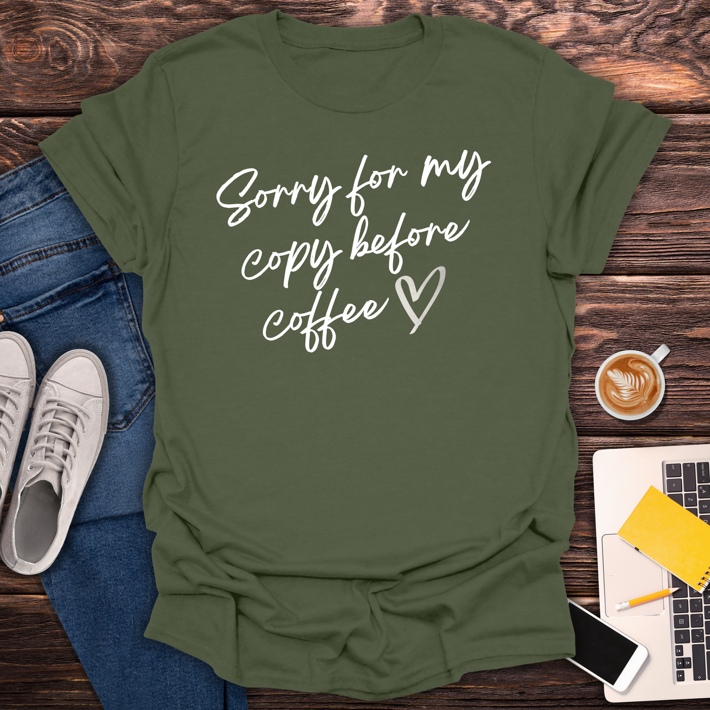 Sorry For My Copy Before Coffee - T-Shirt