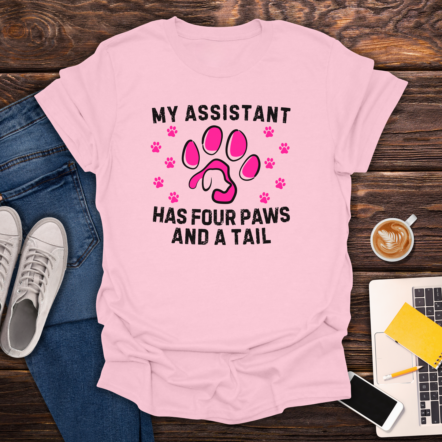 My Assistant Has 4 Paws And A Tail - T-Shirt