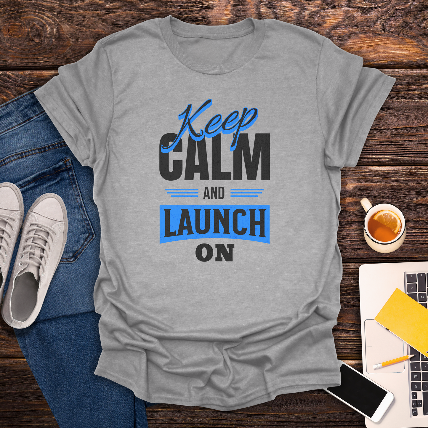 Keep Calm and Launch On - T-Shirt