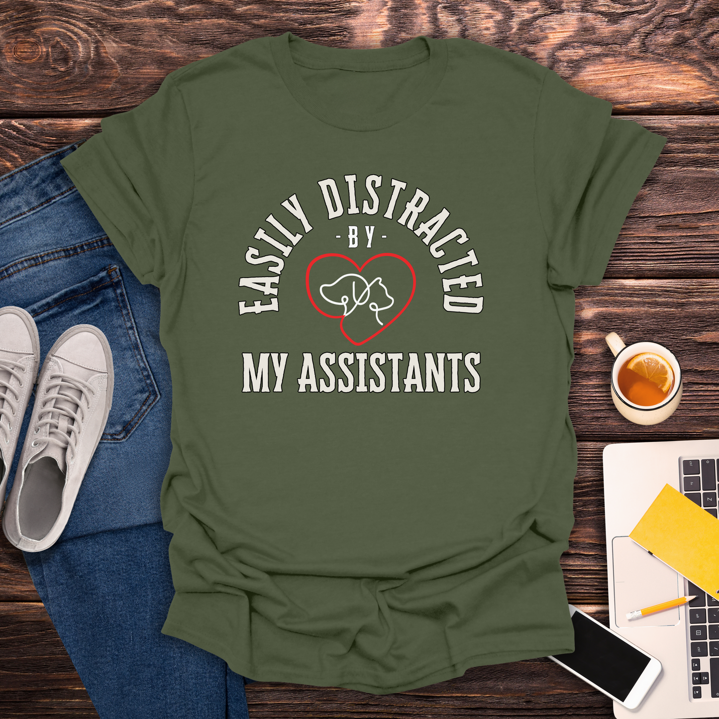 Easily Distracted By My Assistants - T-Shirt