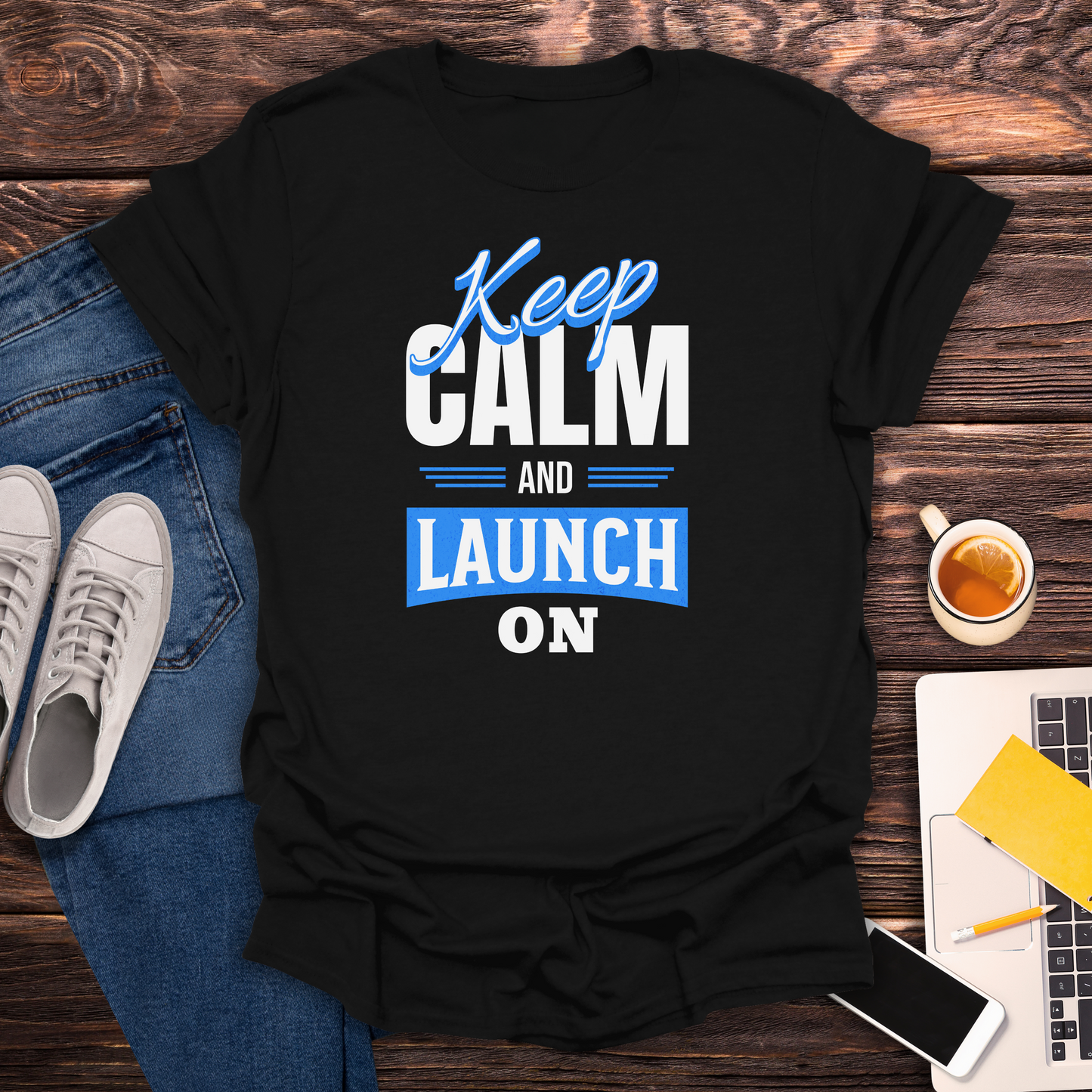 Keep Calm and Launch On - T-Shirt