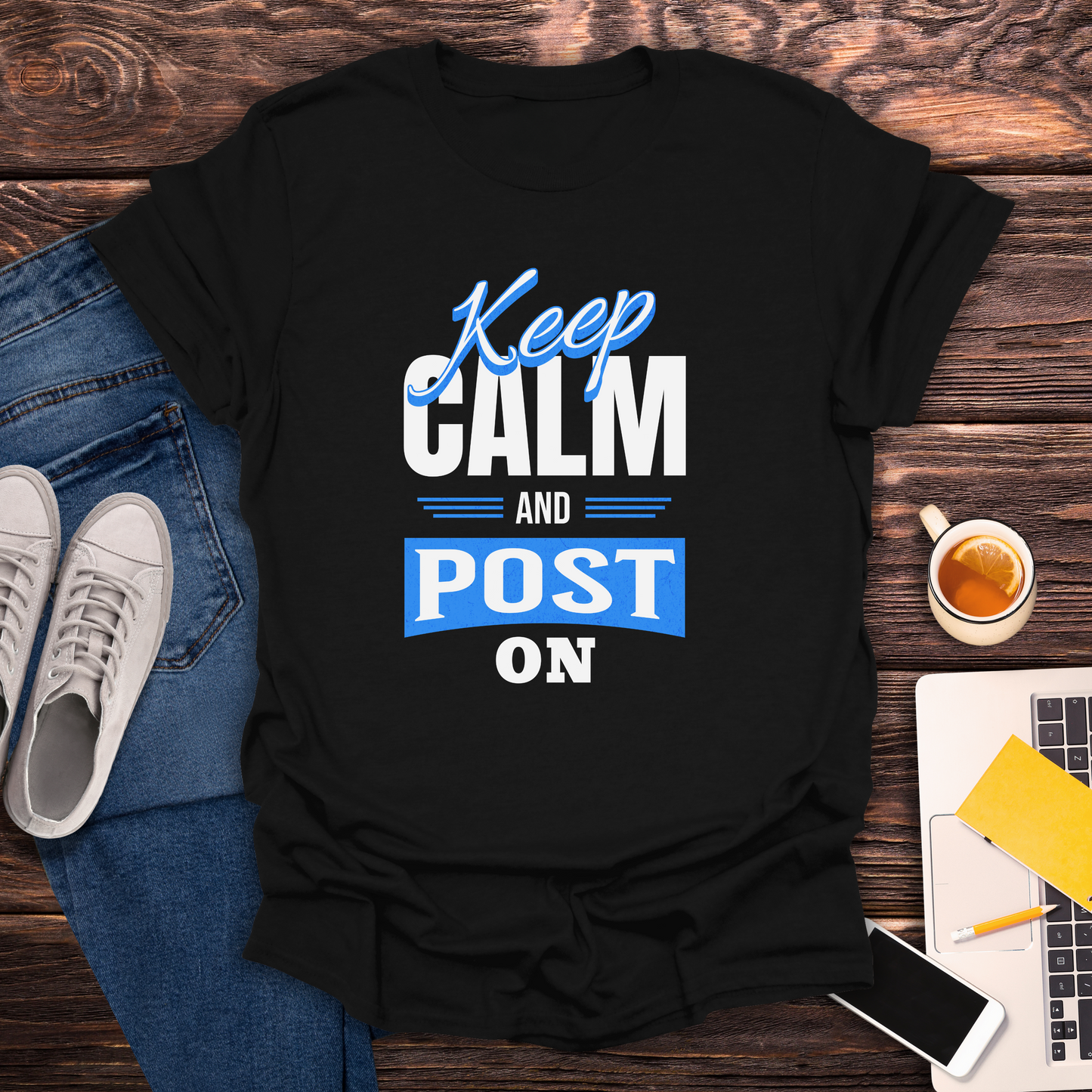 Keep Calm and Post On - T-Shirt
