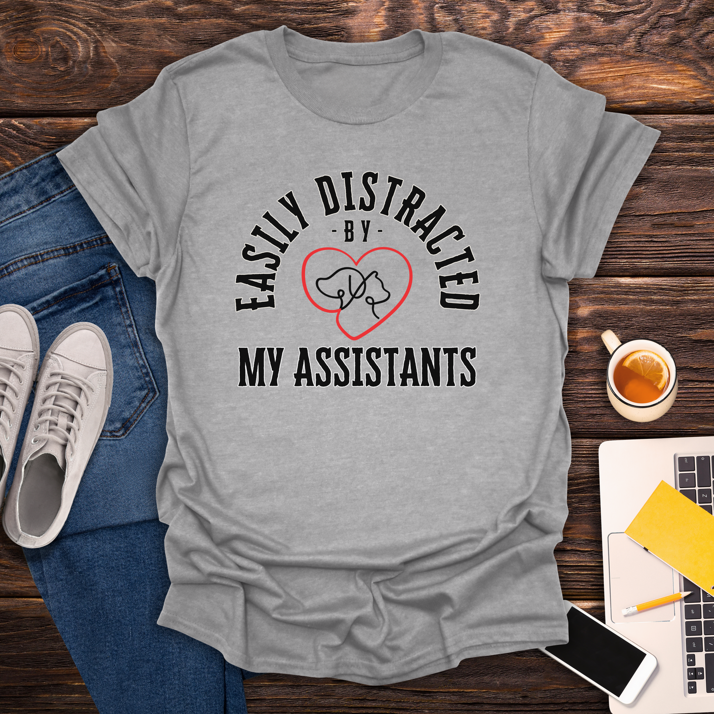 Easily Distracted By My Assistants - T-Shirt