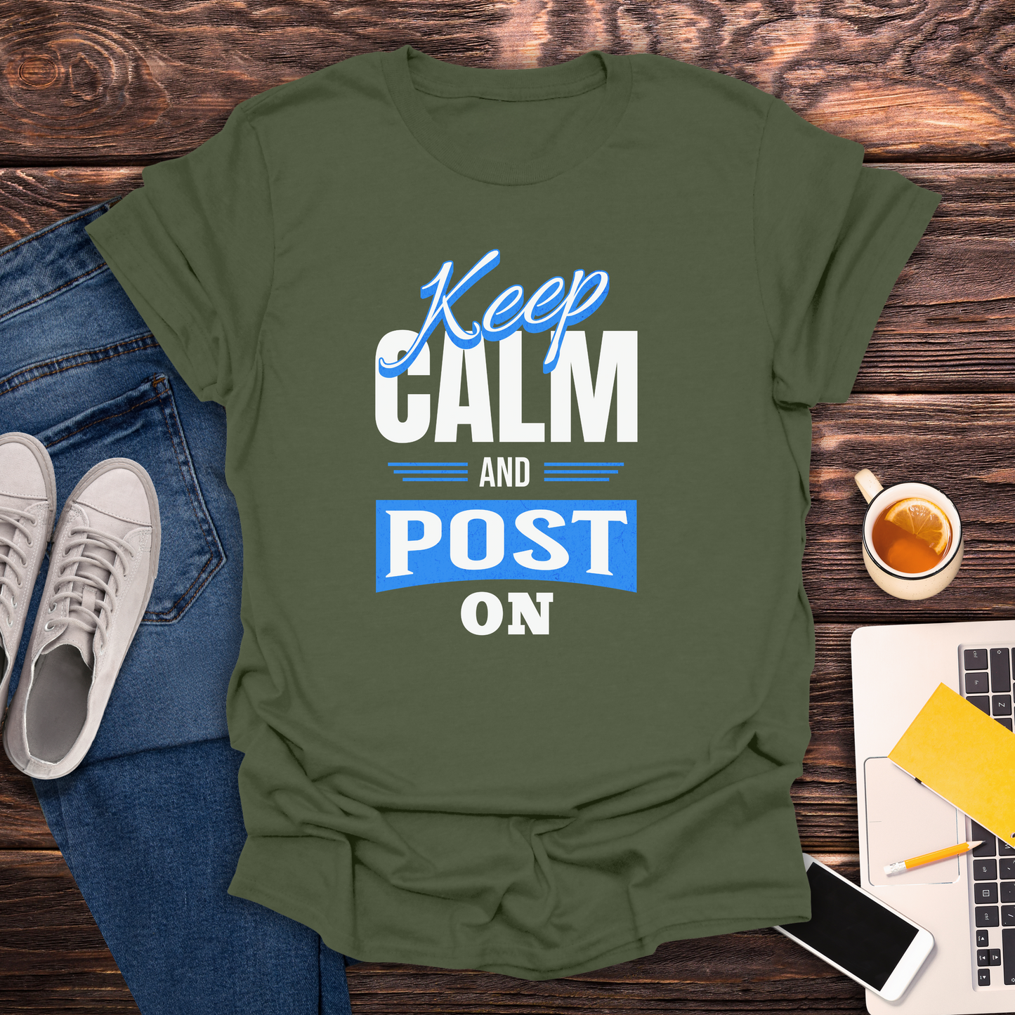 Keep Calm and Post On - T-Shirt